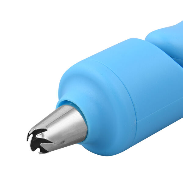 Kuchen Dekorationsstift mit Spritzbeutel und Spritzdüsen, Größe 3,7x16,5 cm, Blau, 34 teilig image number 3