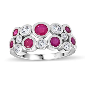 Afrikanischer Rubin und Moissanit-Ring - 1,59 ct.