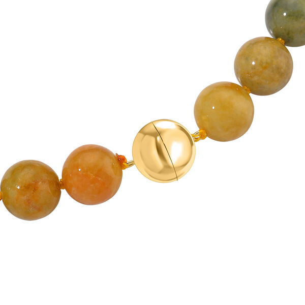 Gelbe Jade Halskette ca. 50 cm 925 Silber Vergoldet (10-15 Werktage Lieferzeit) ca. 720.00 ct image number 4