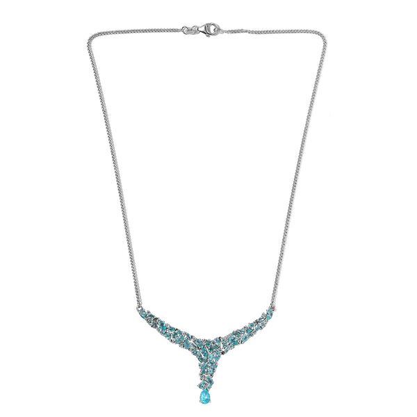 Paraiba-Apatit Collier, ca. 45 cm, 925 Silber platiniert ca. 7.46 ct image number 4