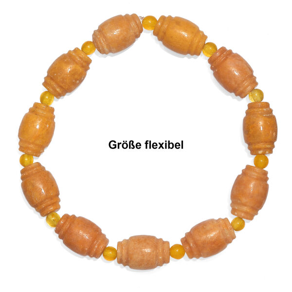 Flexibles gelbes Aventurin und gelbes Quarzit Armband - 130 ct. image number 4