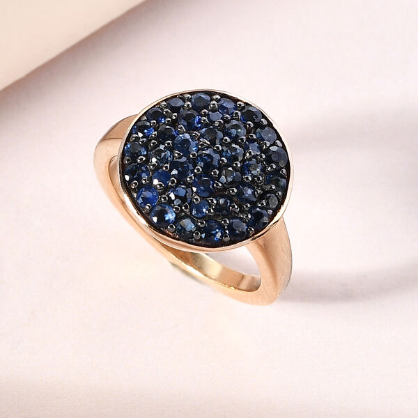 Blauer Saphir Ring 925 Silber vergoldet  ca. 1,51 ct image number 2