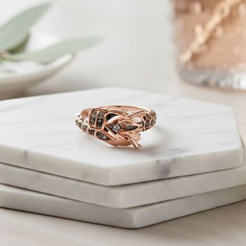 GP Trionfo Kollektion - Kanchanaburi Blauer Saphir, Nat&uuml;rlicher Champagner Diamant Ring 925 Silber 750 Ros&eacute;gold Vermeil (Gr&ouml;&szlig;e 18.00) ca. 0.27 ct