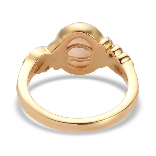 Natürlicher Äthiopischer Opal und Zirkon Ring 925 Silber vergoldet  ca. 1,30 ct image number 6