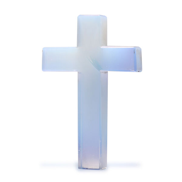 "Livmore  Set of 2 opalite Gemstone Cross  With Bracelet With Cross Charm Size - 3 Inch  Weight - 46 Gm Color- Brown" image number 4