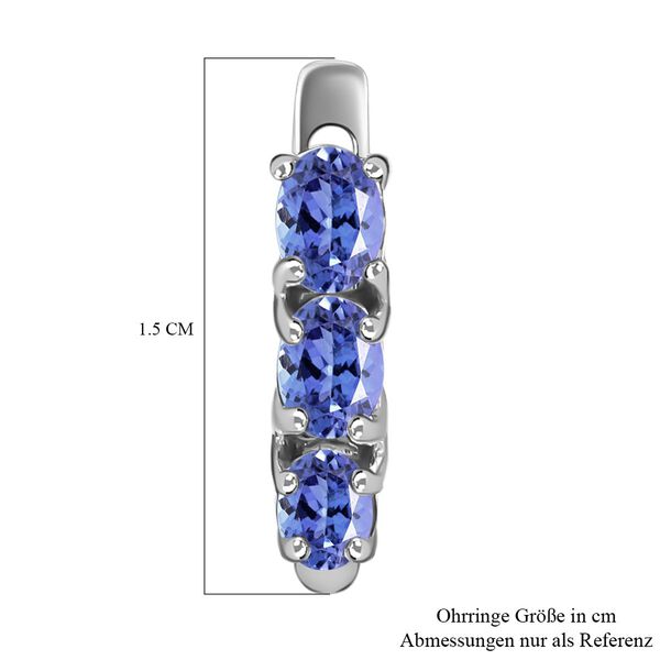 Tansanit Trilogie Huggie Ohrringe - 1,10 ct. image number 5