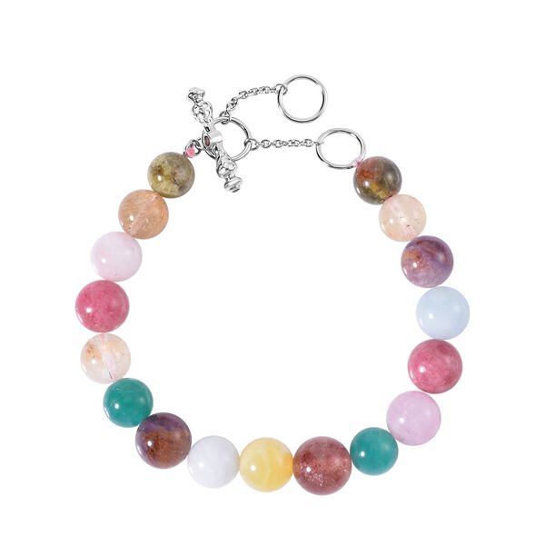 AAA Mehrfarbig Edelsteine, Roter Granat Armband ca. 18 cm 925 Silber rhodiniert ca. 138.59 ct