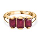 Afrikanischer Rubin (Fissure gefüllt) Ring 925 Silber 750 Gelbgold Vermeil (Größe 20.00) ca. 3,30 ct