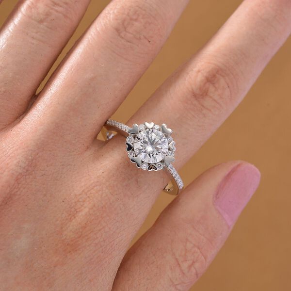 RADIANTA GRA zertifiziert Moissanit (D-VVS) Ring 925 Silber rhodiniert (Gr&ouml;&szlig;e 18.00) ca. 2.17 ct image number 3