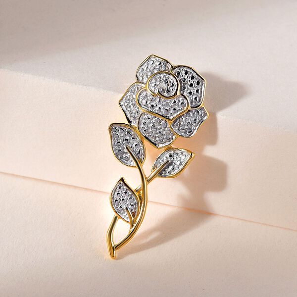 Wei&szlig;er Diamant Anh&auml;nger, 925 Silber Gelbgold Vermeil image number 2