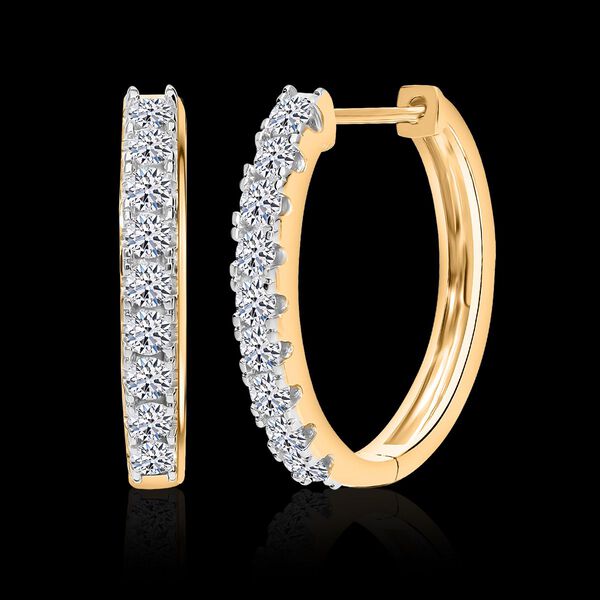LUXURIANT SI GH Labor Diamant Ohrringe, 925 Silber Gelbgold Vermeil - 1 ct. image number 3