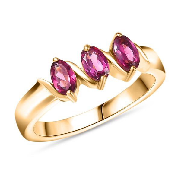 D'Joy Rhodolith Granat Ring, 925 Silber vergoldet - 0,91 ct. image number 4