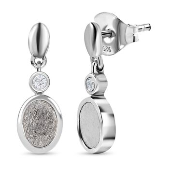 Meteorit und Zirkon Ohrringe - 5,70 ct.