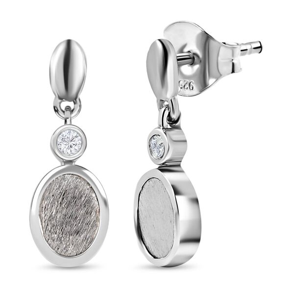 Meteorit und Zirkon Ohrringe - 5,70 ct. image number 4