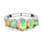 Natürlicher, äthiopischer Opal-Ring, 925 Silber platiniert (Größe 16.00) ca. 1,19 ct