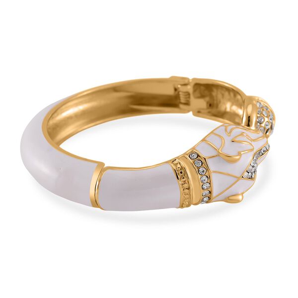 Wei&szlig;er Kristall Armreif ca. 18.5 cm emailliert image number 2