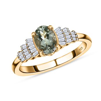 AA gr&uuml;ner Tansanit und Diamant-Ring - 1,08 ct.
