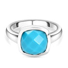 Amerikanischer, Natürlicher Sleeping Beauty Türkis-Ring, 925 Silber platiniert (Größe 17.00) ca. 3,76 ct
