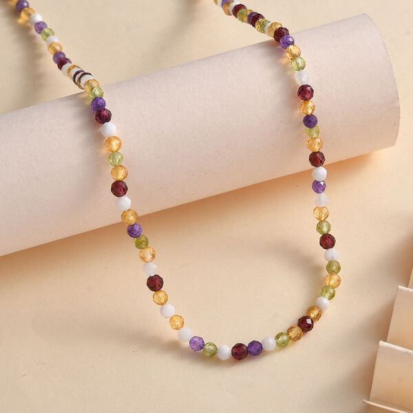 Mehrfarbige Edelstein-Halskette,  50 cm - 33,50 ct. image number 2