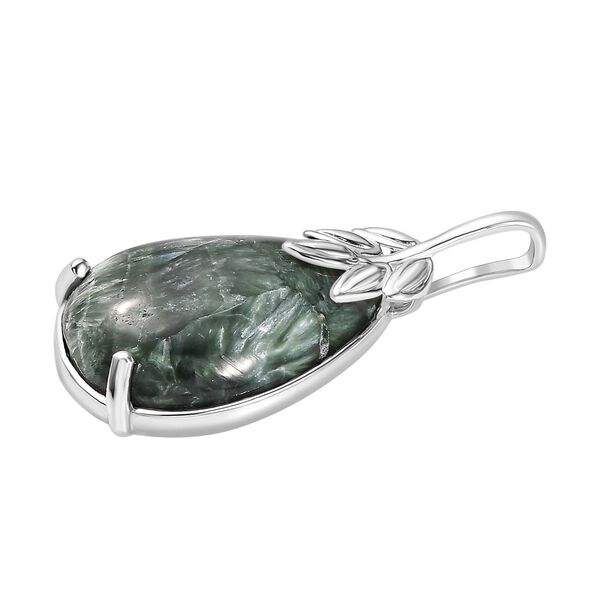 Viktorianische Blüte - Sibirischer Seraphinite Anhänger, 925 Silber rhodiniert ca. 11.21 ct image number 4