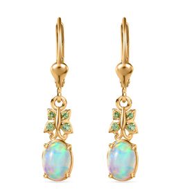 D'Joy AA Natürliche, äthiopische Welo Opal und Tsavorit Granat Ohrringe - 1,24 ct.