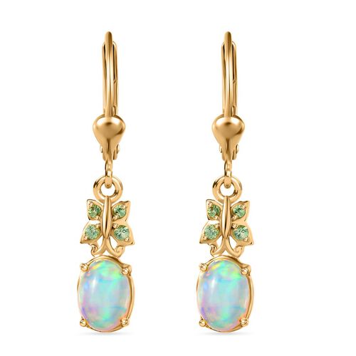 D'Joy AA Natürliche, äthiopische Welo Opal und Tsavorit Granat Ohrringe - 1,24 ct. image number 0