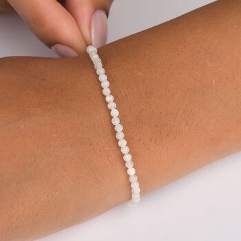 Wei&szlig;es Mondstein 19cm Armband - 15 ct.