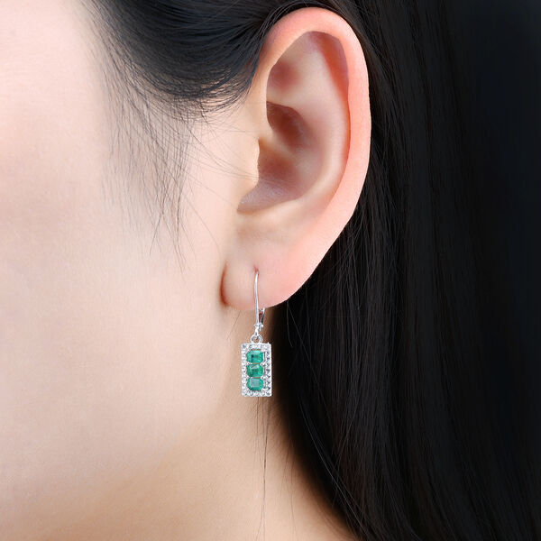 AAA Kagem sambische Smaragd und Zirkon-Ohrh&auml;nger - 1,72 ct. image number 3