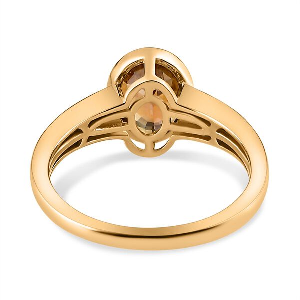 AAA nat&uuml;rlicher, goldener Tansanit und Diamant-Ring - 1,68 ct. image number 6