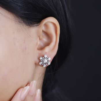 Moissanit Schneeflocken Ohrringe - 0,57 ct.