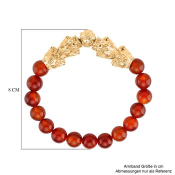 Roter Achat Armband, flexibel, vergoldet ca. 150.00 ct