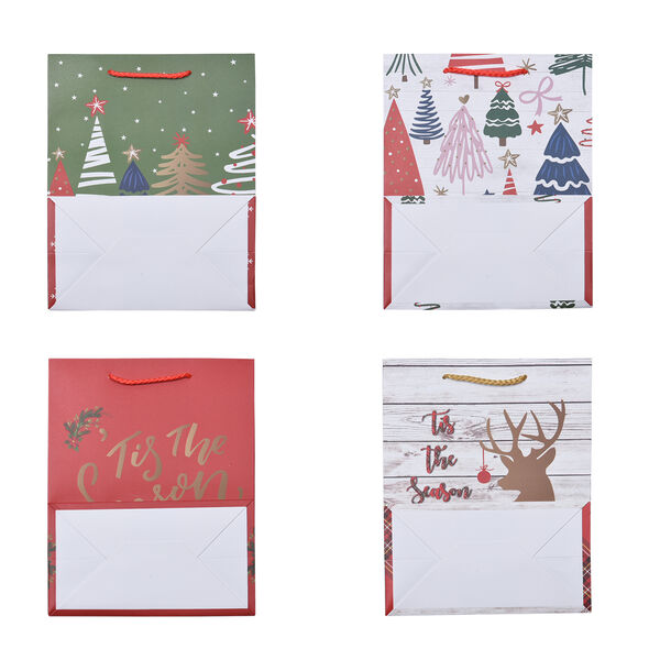 12er-Set Geschenktüten, Weihnachtsmotiv, Größe S (18x10x23 cm), M (32x12x26 cm), und L (31x12x42 cm), Mehrfarbig  image number 3