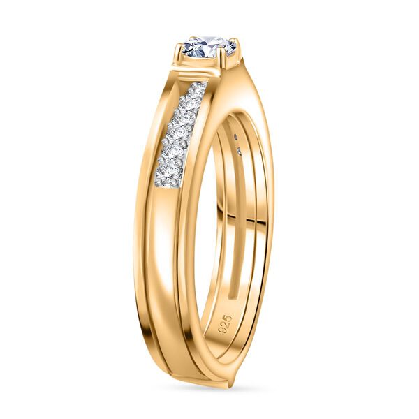 2er-Set Moissanit Ringe, 925 Silber 750 vergoldet - 0,48 ct. image number 5