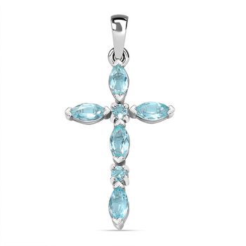 Paraiba-Apatit Anh&auml;nger 925 Silber platiniert ca. 1.24 ct