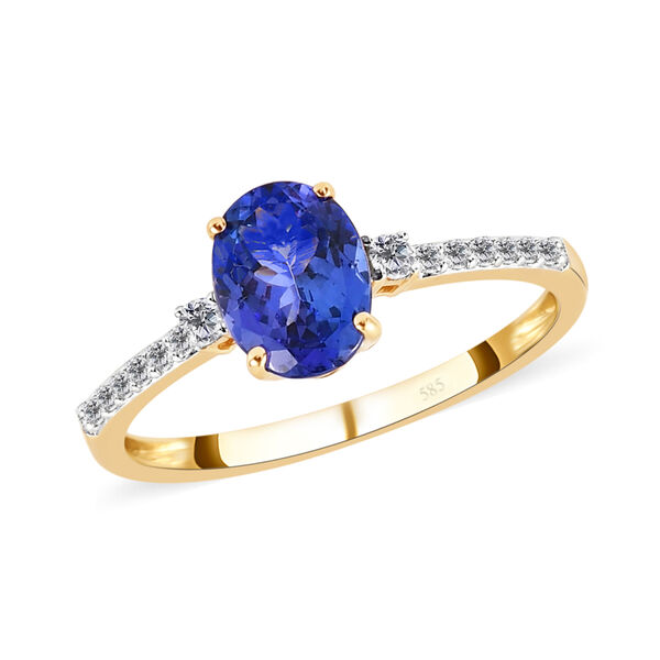 AAA Tansanit und Diamant Ring - 1,70 ct. image number 4