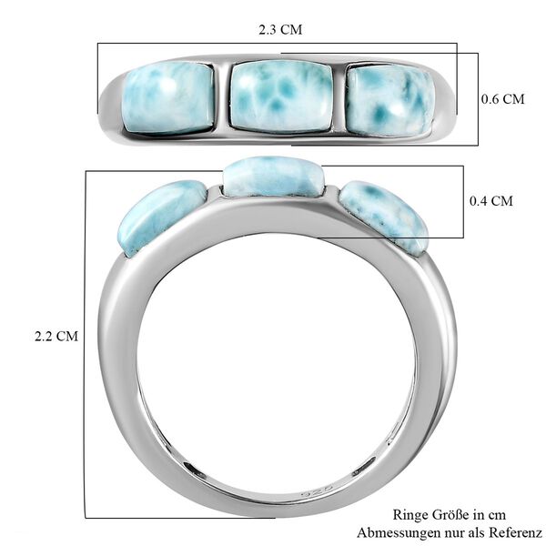 Larimar Ring, 925 Silber platiniert (Gr&ouml;&szlig;e 17.00) ca. 2.35 ct image number 6