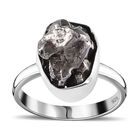 Meteorit Ring, 925 Silber rhodiniert, (Größe 18.00) ca. 12.90 ct image number 3