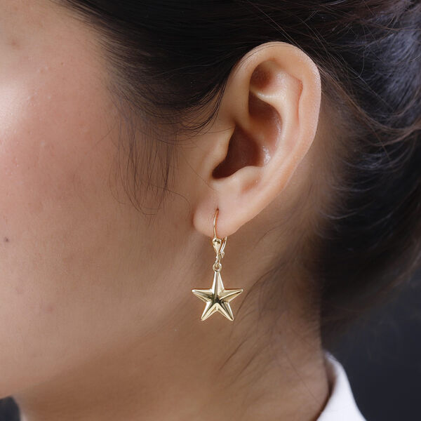 Stern Ohrringe 925 Silber vergoldet image number 2