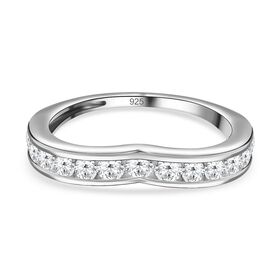 Weißer Zirkon Ring, 925 Silber (Größe 18.00) ca. 0.91 ct