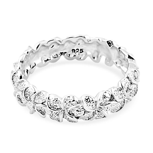 Royal Bali Kollektion - Floraler Silber-Bandring image number 4