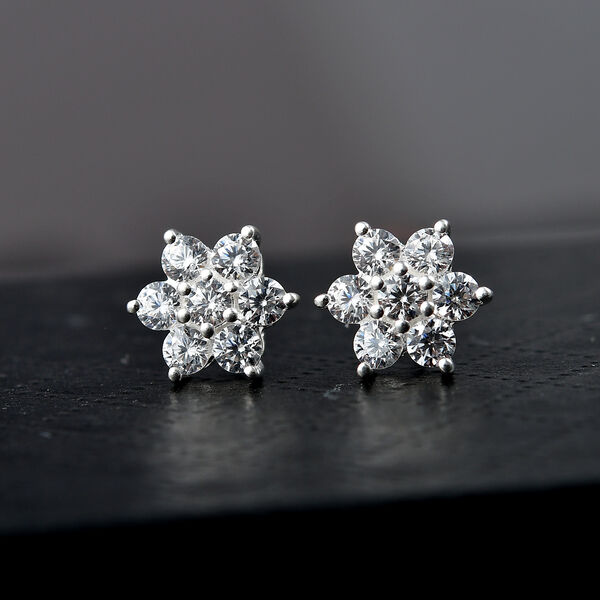 LUSTRO STELLA wei&szlig;e Zirkonia Ohrringe image number 1