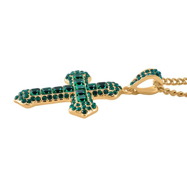 Neongrüner Kristall Halskette ca. 50 cm Std Gelb image number 3