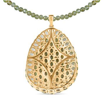 AA Peridot Anh&auml;nger 45cm Kette - 43,80 ct.