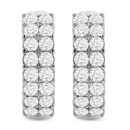 Wei&szlig;e Kristall Ohrringe, 316L Edelstahl