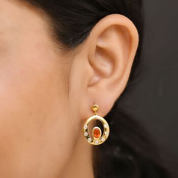 AAA Blaze-Feueropal und Zirkon Ohrringe - 0,97 ct.