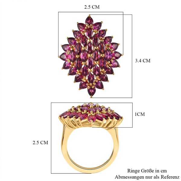 Rhodolith Granat Cluster Ring - 6,79 ct. image number 7