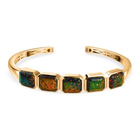 Labor schwarzer Opal-Armreif, 19 cm - 9,02 ct.