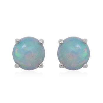 Nat&uuml;rliche, &auml;thiopische Welo Opal-Ohrstecker, 925 Silber platiniert ca. 1,00 ct