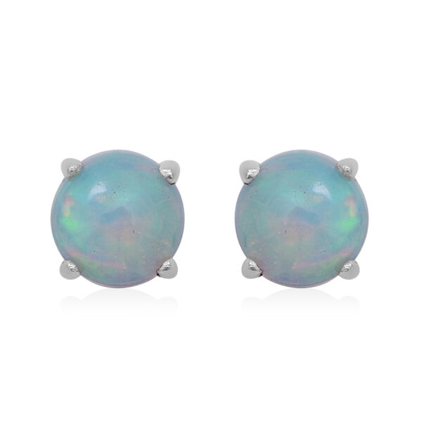 Nat&uuml;rliche, &auml;thiopische Welo Opal-Ohrstecker, 925 Silber platiniert, ca. 1,00 ct