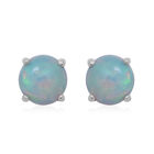 Natürliche, äthiopische Welo Opal-Ohrstecker, 925 Silber platiniert ca. 1,00 ct